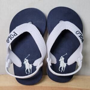 Polo by Ralph Lauren Infant Blue & White Sandals - Size 5 NWOT